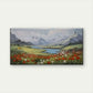 Mountain View Flowers Wall Art Canvas Office Home Room Framed 120x60cm