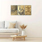 3pcs Golden Leaf & for Lotus Leaf Metal Print Ready to Hang Art