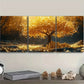 3pcs A Tree Made Of Golden Coins Metal Print Ready to Hang Art