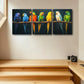 3pcs Seven Colorful Parrots Metal Print Ready to Hang Art
