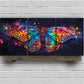 3pcs Butterfly Colourful Flowers Metal Print Ready to Hang Art