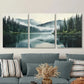3pcs Quiet Pine Forest Lake Metal Print Ready to Hang Art