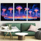 3pcs Jellyfish Floating Above The Water Metal Print Ready to Hang Art