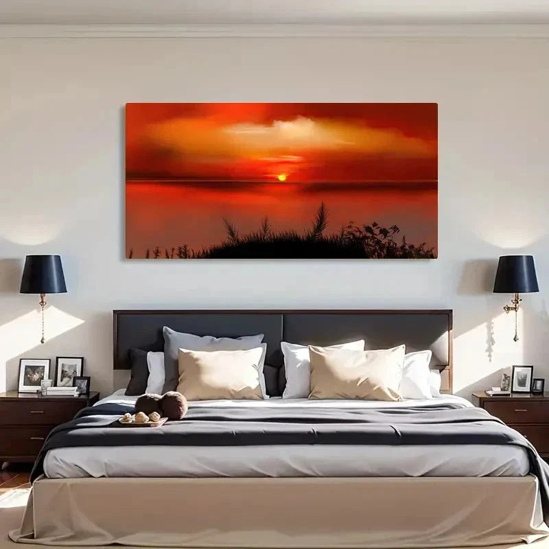 Modern Classic Retro Style Wall Art Canvas Office Home Room Framed 120x60cm
