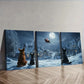 3pcs The dog looks at Santa Claus Wall Art Set Canvas Framed 40x60cm - High Quality Print 100% Australian Made Wall Canvas Ready to Hang