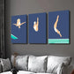 3pcs Dynamic Diver Poses in Blue & White Wall Art Set Canvas Framed 40x60cm - High Quality Print 100% Australian Made Wall Canvas Ready to Hang