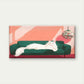 White Cat on Green Sofa Wall Art Canvas Office Home Room Framed 120x60cm