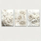 3pcs White Peony Flower Painting Metal Print Ready to Hang Art