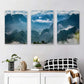 3pcs Foggy Peaks, Lush Green Valleys, and Cloud Metal Print Ready to Hang Art