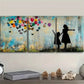 3pcs Little girl and butterfly balloon Metal Print Ready to Hang Art