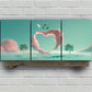 3pcs Heart Unique Visual Experience Metal Print Ready to Hang Art