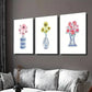 3pcs Chinese Style Blue and White Porcelain Vase Wall Art Set Canvas Framed 40x60cm - High Quality Print 100% Australian Made Wall Canvas Ready to Hang
