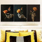 3pcs  Holding an orange rose in her hand   Metal Print Ready to Hang Art