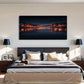 River Lights Reflection Modern Wall Art Canvas Office Home Room Framed 120x60cm