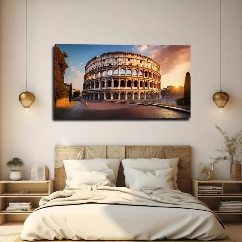 Famous Roman Colosseum Wall Art Canvas Office Home Room Framed 80x45cm