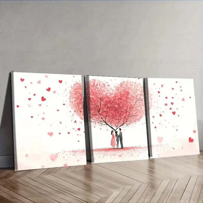 3pcs  Lovers under the love tree Wall Art Set Canvas Framed 40x60cm - High Quality Print 100% Australian Made Wall Canvas Ready to Hang