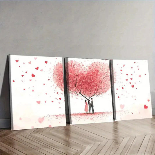 3pcs  Lovers under the love tree Wall Art Set Canvas Framed 40x60cm - High Quality Print 100% Australian Made Wall Canvas Ready to Hang