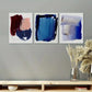 3pcs Modern Abstract Blue and Black Minimalist Metal Print Ready to Hang Art