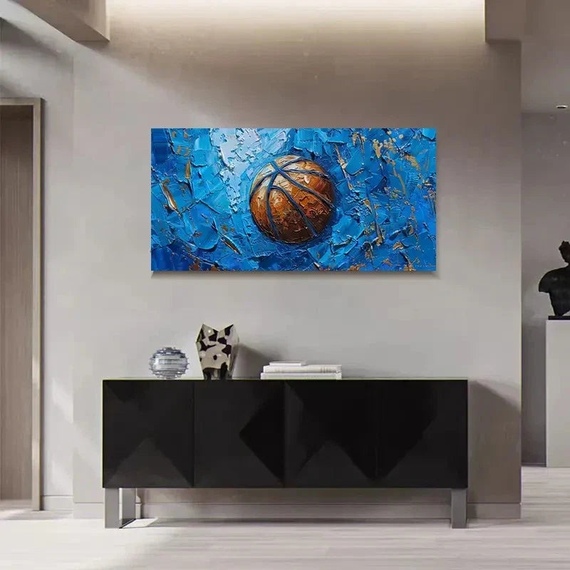 Abstract Basketball Street Wall Art Canvas Office Home Room Framed 80x45cm