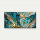 Abstract Teal and Golden Wall Art Canvas Office Home Room Framed 120x60cm