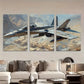 3pcs Military Aircraft Canvas Wall Art Metal Print Ready to Hang Art