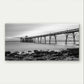 Black and White Coastal Pier Wall Art Canvas Office Home Framed 120x60cm