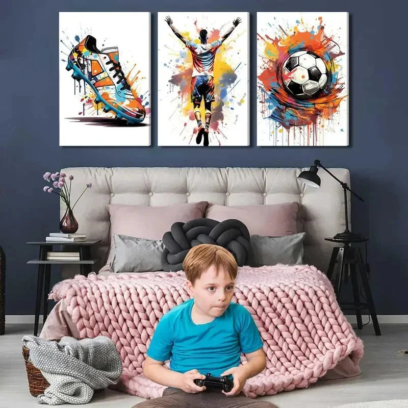 3pcs  Color Sports Shoes Posters Metal Print Ready to Hang Art