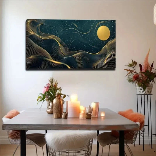 Starry Night Sky Landscape Wall Art canvas office home room framed 120x60cm