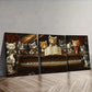 3pcs The cat on the piano  Wall Art Set Canvas Framed 40x60cm - High Quality Print 100% Australian Made Wall Canvas Ready to Hang