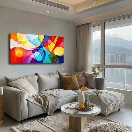 Colorful Geometric Interweave Wall Art Canvas Office Home Room Framed 120x60cm