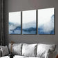 3pcs Modern Blue and Gray Neutral Earth Tone Wall Art Set Canvas Framed 40x60cm - High Quality Print 100% Australian Made Wall Canvas Ready to Hang