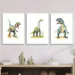 3pcs Dinosaur T-Rex Watercolor Dinosaur Illustrate Metal Print Ready to Hang Art