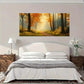 Vintage Autumn Forest Wall Art Canvas Office Home Room Framed 80x45cm