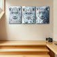 3pcs White Leopard with Blue Eyes Metal Print Ready to Hang Art