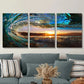 3pcs Amazing Natural Landscape of Tides Metal Print Ready to Hang Art