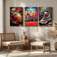 3pcs Colorful Basketball Graffiti Basketball Metal Print Ready to Hang Art