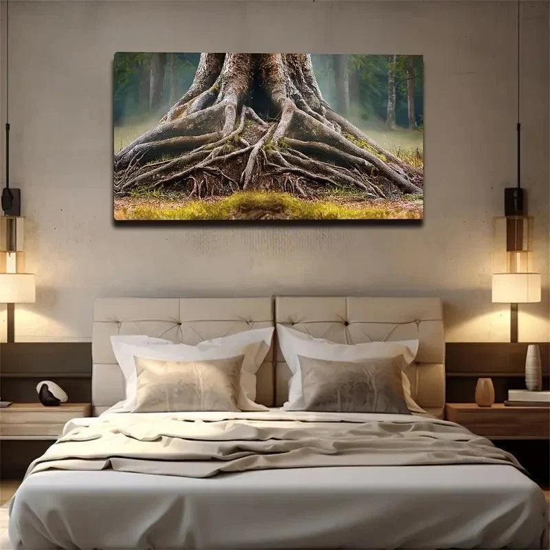 Developed Root System Wall Art Canvas Office Home Room Framed 80x45cm