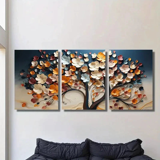 3pcs Blue &amp; White Gradient Background, Metal Print Ready to Hang Art