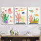 3pcs underwater scene painting colorful sea Metal Print Ready to Hang Art