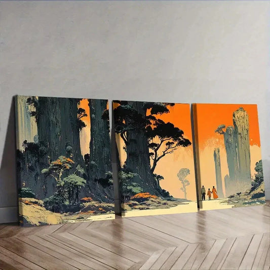 3pcs Strange Planet (4), Wall Art Set Canvas Framed 40x60cm - High Quality Print 100% Australian Made Wall Canvas Ready to Hang