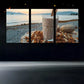 3pcs Beach Sunset, Vanilla Beans & Nuts Canvas Framed 40x60cm - High Quality Print 100% Australian Made Wall Canvas Ready to Hang