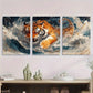 3pcs Tiger Dragon Animals Scenic Urban Vibrant Metal Print Ready to Hang Art