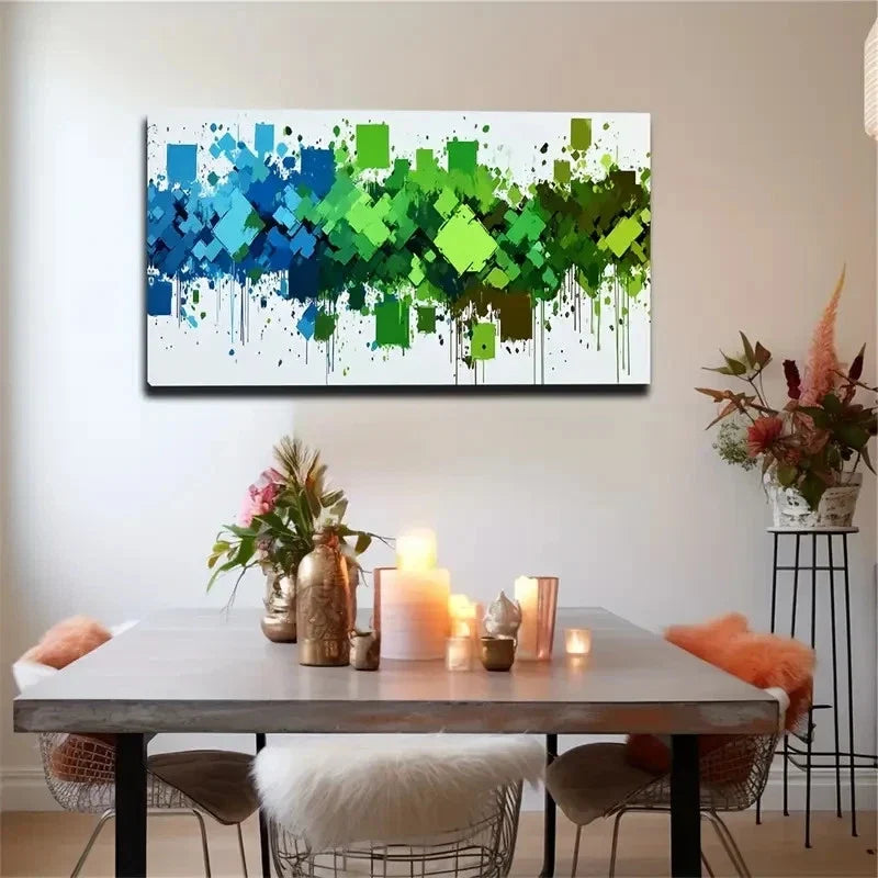 Vibrant Colorful Painting Wall Art Canvas Office Home Room Framed 80x45cm