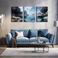 3pcs  Small Streams In The Mountains Wall Art Set Canvas Framed 40x60cm - High Quality Print 100% Australian Made Wall Canvas Ready to Hang