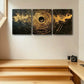 3pcs Modern Abstract Golden Spiral Design Metal Print Ready to Hang Art