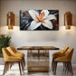 Vibrant White and Orange Flower Wall Art Canvas Office Home Room Framed 120x60cm