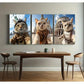 3pcs Funny Animals Art Statue of Liberty Taj Mahal  Metal Print Ready to Hang Art