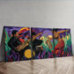 3pcs Asian belly dancers   Wall Art Set Canvas Framed 40x60cm - High Quality Print 100% Australian Made Wall Canvas Ready to Hang