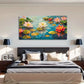 Lotus Flowers Pink Petals Lilie Wall Art Canvas Office Home Room Framed 80x45cm