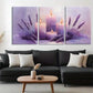 3pcs Purple Hues Candle Atmosphere Perfect Wall Art Set Canvas Framed 40x60cm - High Quality Print 100% Australian Made Wall Canvas Ready to Hang